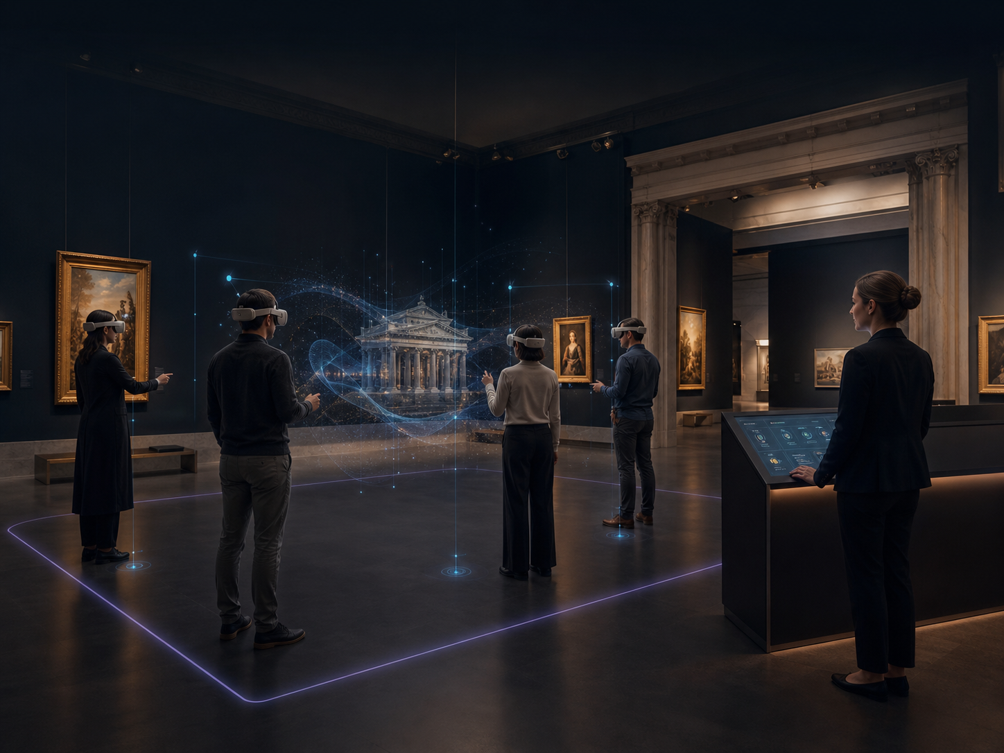 Shared immersive session with visitors and a museum operator