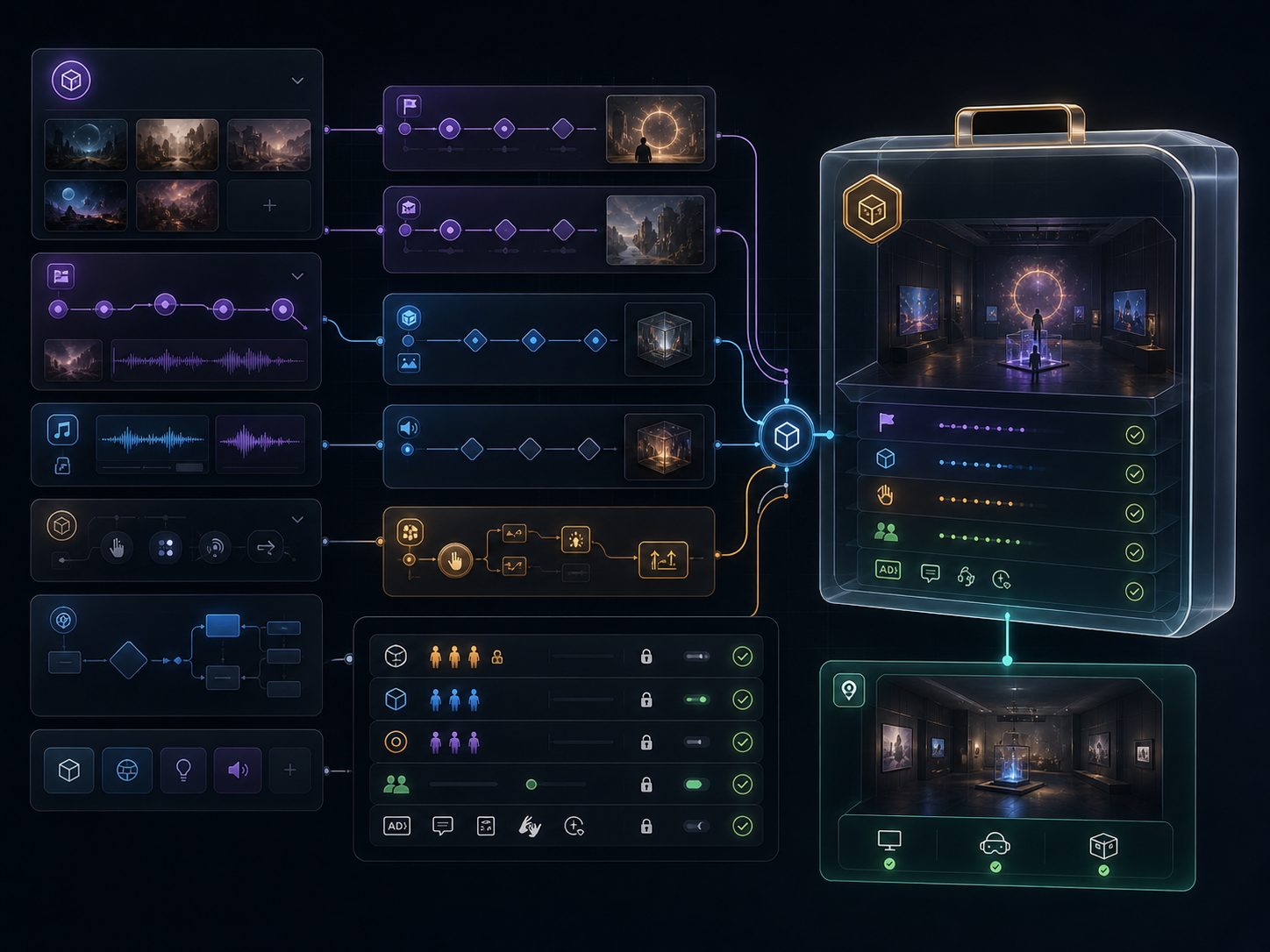 Creator SDK interface for preparing immersive work for museum circulation