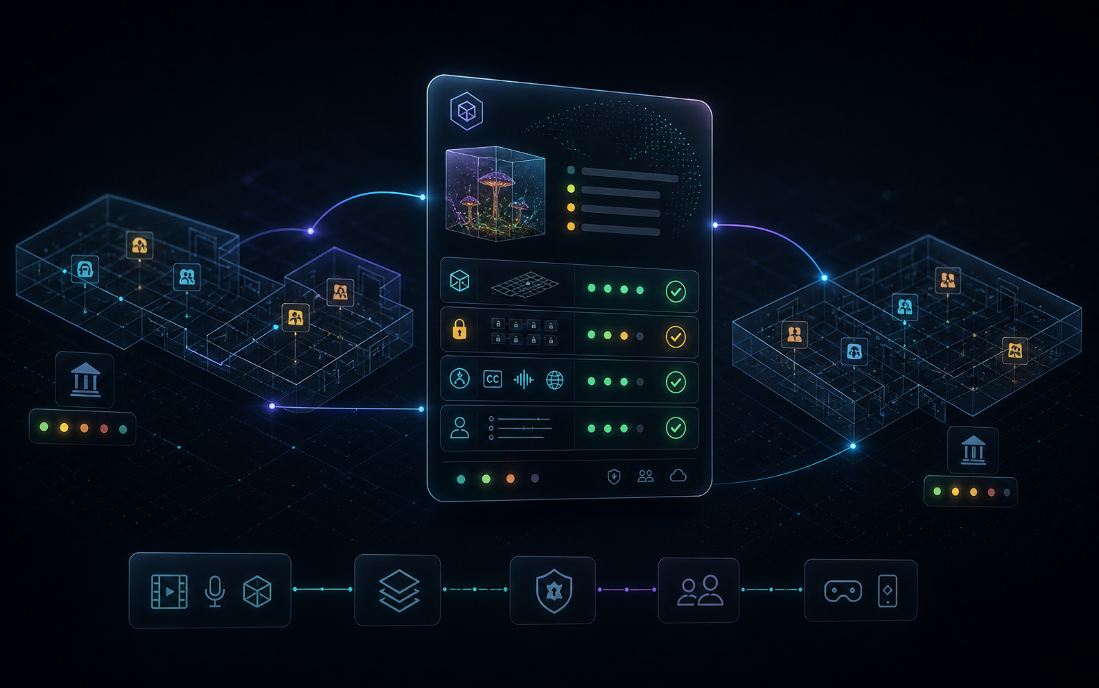 Workflow showing room fit, rights, accessibility and staff readiness checks