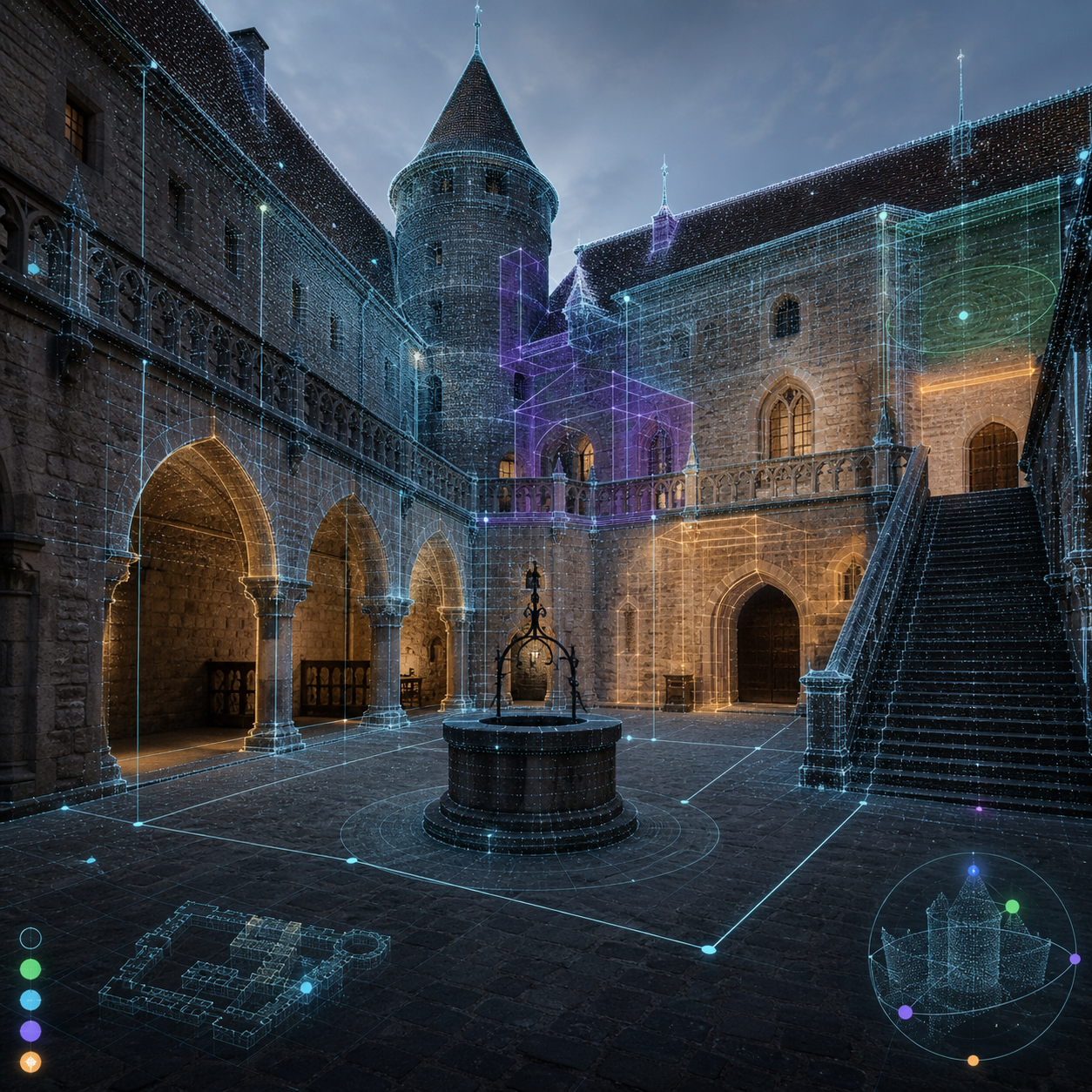 Castle scan prepared as a reusable heritage scene